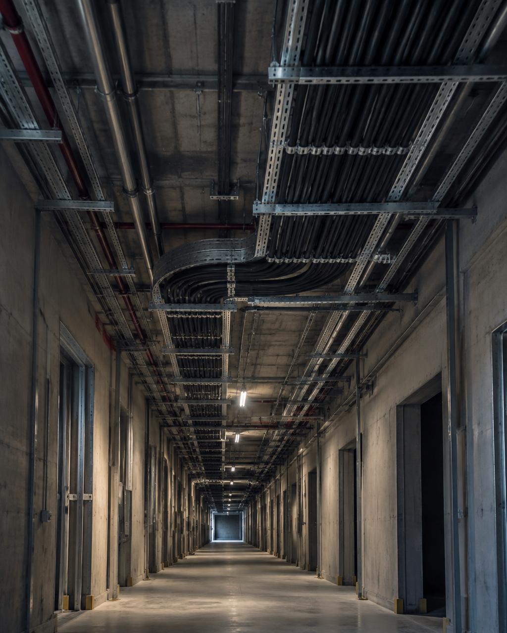 Chemins de câbles — chantier de l’Hôpital Aristide Le Dantec